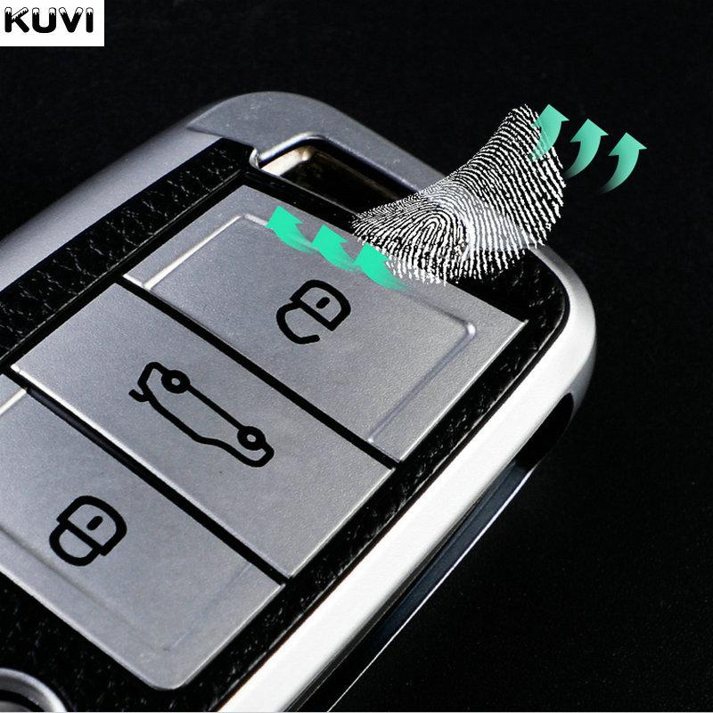 Für Volkswagen VW Polo Golf7 MK7 Tiguan für Skoda Octavia Kodiaq Karoq für Seat Ateca Autoschlüsseletui Abdeckung Tasche Schlüsselanhänger Schutz