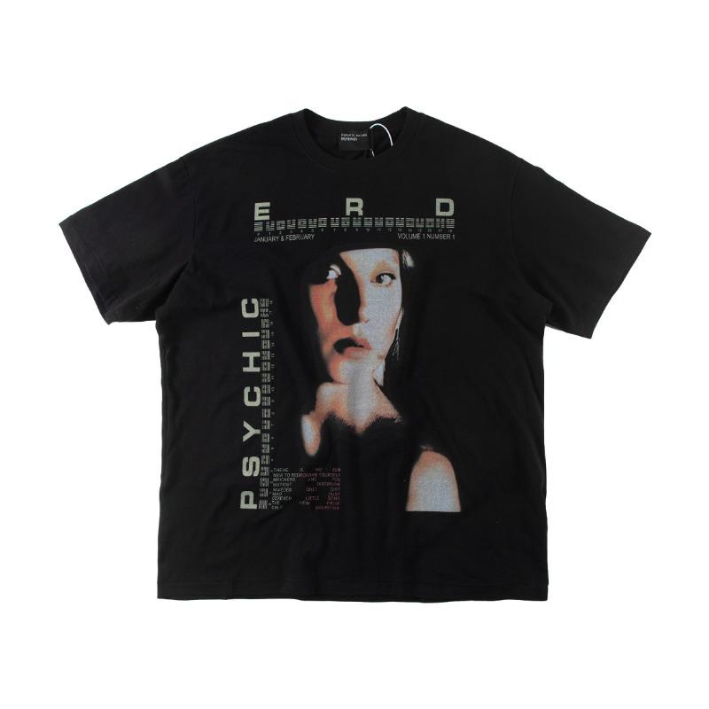 Letter printing retro portrait American tide brand loose men's and women's casual short-sleeved T-shirt tide