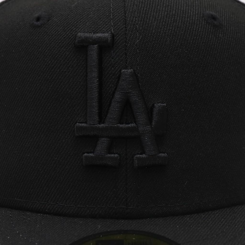 59FIFTY Los Angeles Dodgers Cap Hat Unisex Major League US Model [New Era] Men's Women's (7 5/8 (60.6cm), BLACK-BLACK)