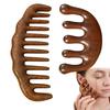 2 pezzi Pettine Massaggiatore per Cuoio Capelluto in Legno - Pettine per Capelli Ricci - Pettine in Legno di Sandalo a Denti Larghi per Districare - Senza Elettricità Statica, Profumo Naturale, Pettine in Legno per Donne