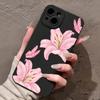 Minimalist Pink Hibiscus Flower Phone Case For Samsung Galaxy S25 S24 S23 S22 Ultra S21 Plus S20 FE A55 A54 A35 A15 Cover