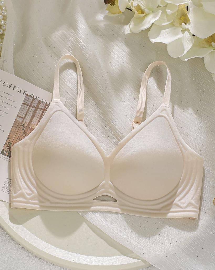 Summer light luxury smooth jelly glue underwear women's non-magnetic no steel ring adjustment soft support bra