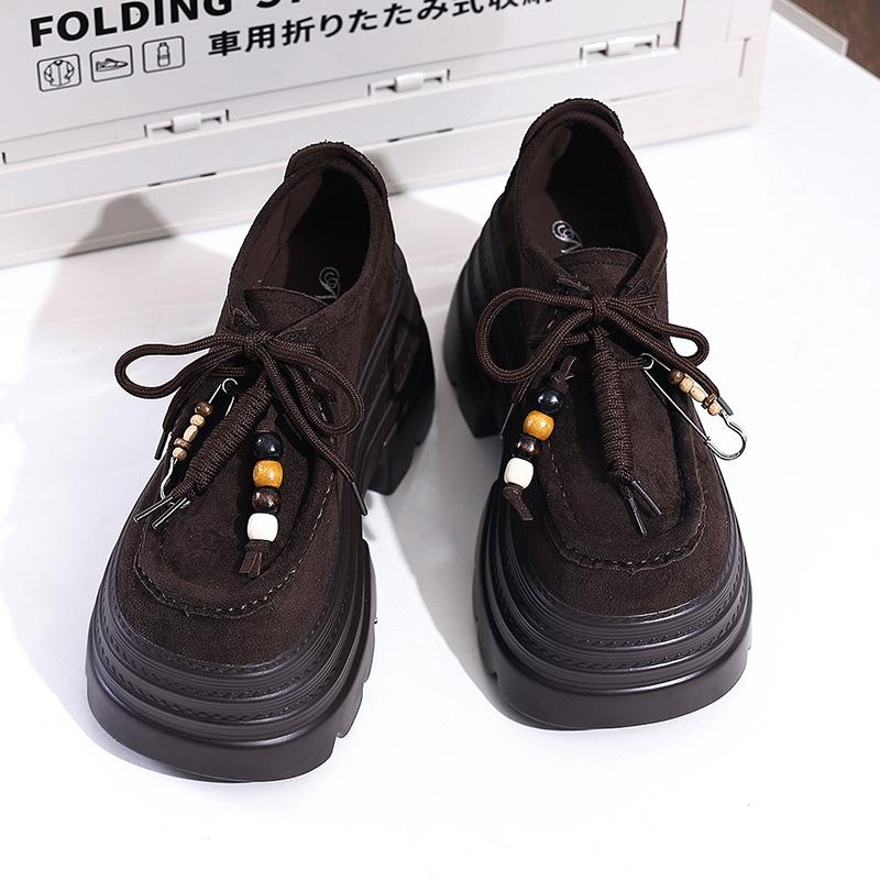 Aphixta Suede Upper Fringe Dec Women Ankle Boots 10cm High Heels Platform Woman Shoes Chunky Heel Lace Up Ladies Shoes