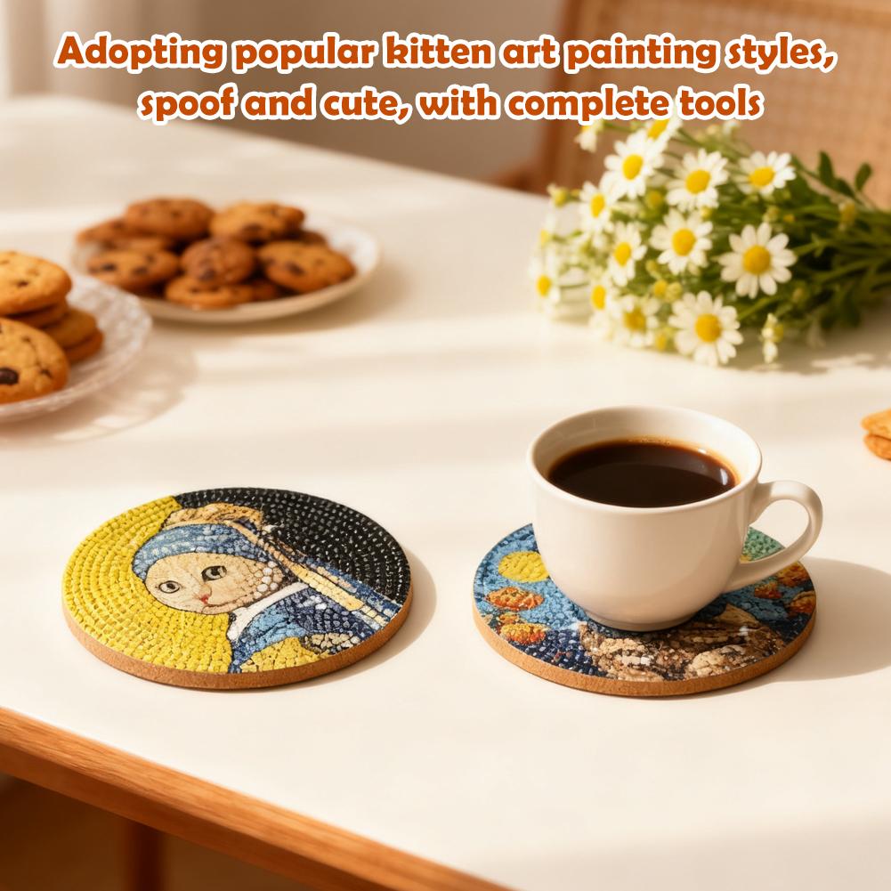 Diamond-painted Coasters Heat-Resistant Pot Non Slip Food Cup Coaster Insulation Pad Accessor Grade Kitchen Hot Holder D0T1