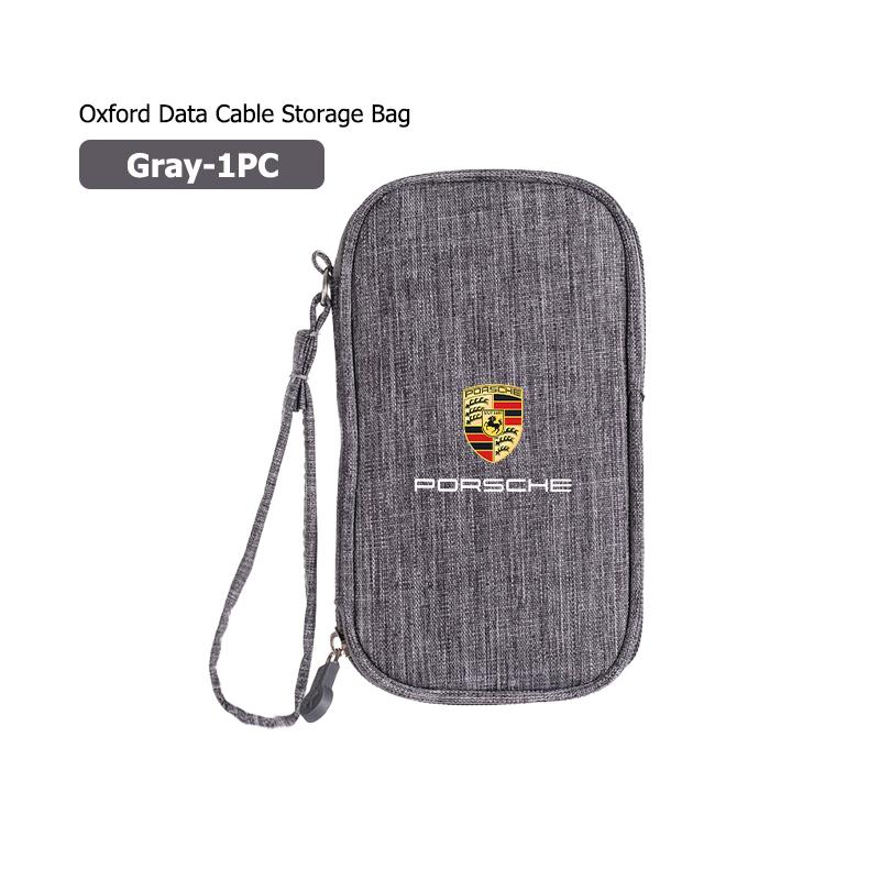 Car Data Cable Storage Protective Bag Car Storage Organizer For Porsche Cayenne Boxster Macan 968 Panamera 911 Carrera-GT 918