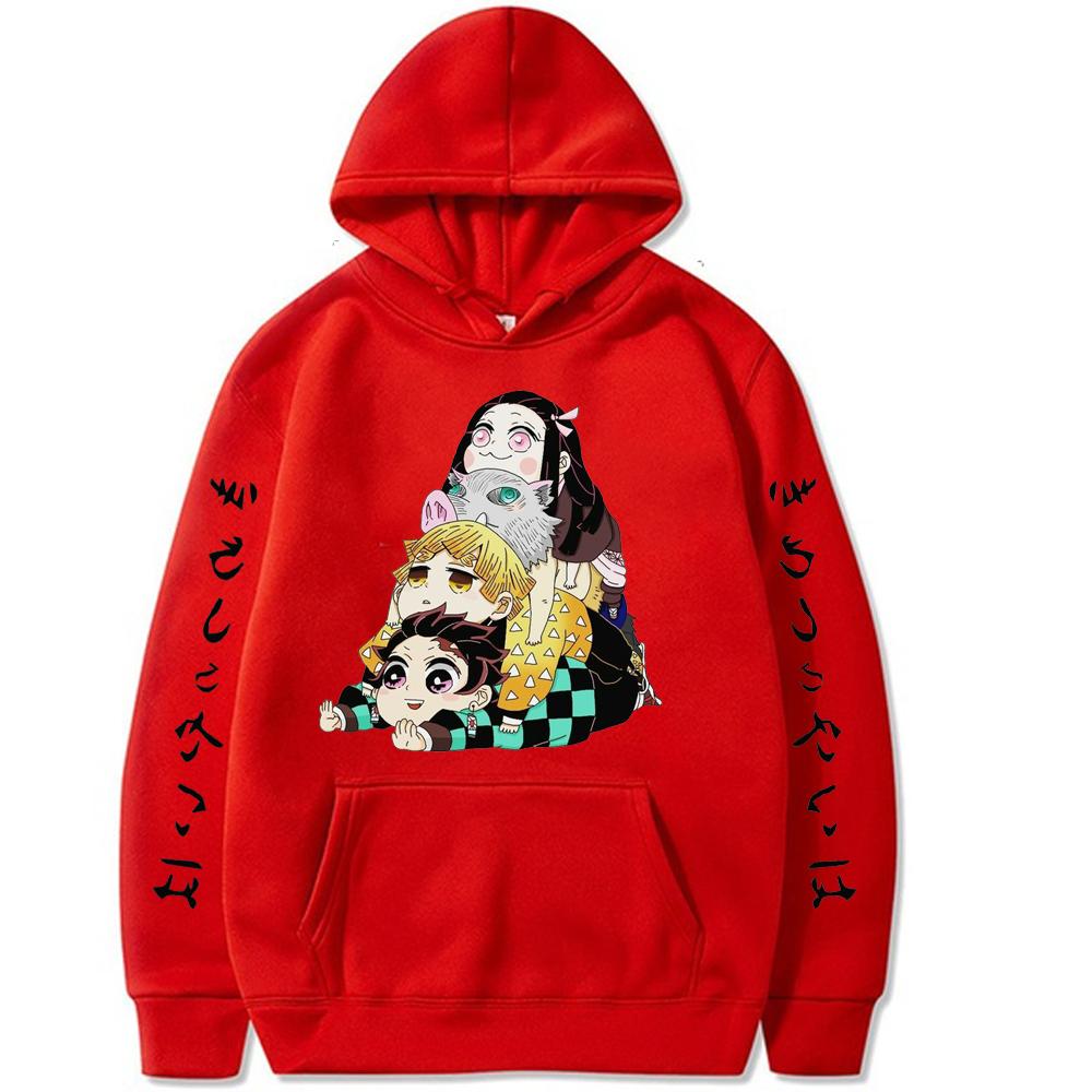 Anime Demon Slayer Clothes Men Women Kimetsu No Yaiba Hoodies Oversized Casual Sweatshirt Prevalent Pullover Harajuku Streetwear