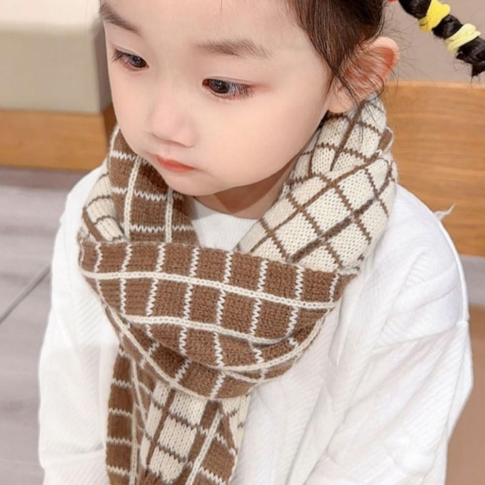 Winter Warm Children's Scarf Cute Bear Neck Cover Cute Striped Knitted Scarf