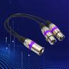 30cm audio kabel s antivibračním efektem, vyvážený přenos, zinková slitina, 2 v 1 XLR samec-XLR samice, audio prodlužovací kabel pro zvukovou konzoli