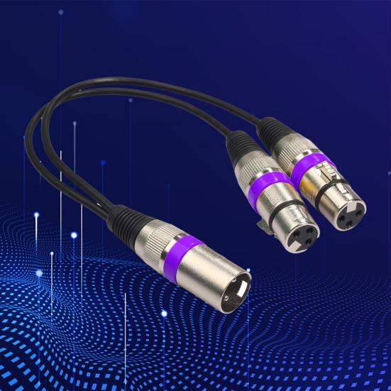 30cm audio kabel s antivibračním efektem, vyvážený přenos, zinková slitina, 2 v 1 XLR samec-XLR samice, audio prodlužovací kabel pro zvukovou konzoli