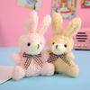Adorable Plush Bunny Keychain Teddy Bear Style Soft And Fluffy Backpack Accessories
