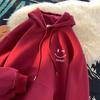 Smiling Face Unisex Hoodie - Spring/Autumn 2024 Trendy Fleece-Lined Loose Fit