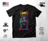 Retro Arcade Machine Neon Graphic T-Shirt Black Unisex S-2XL