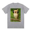 Lustige Meowl Meme T-Shirts Katze Eule Headset Herren Damen Kleidung Mode Harajuku Kurzarm Baumwolle Sommer Übergroß