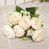 Artificial Flowers Decor 7 Heads Silk Peony Rose Hydrangea Bouquet Home Christmas Party Decorations Wedding Bride Fake Flowers