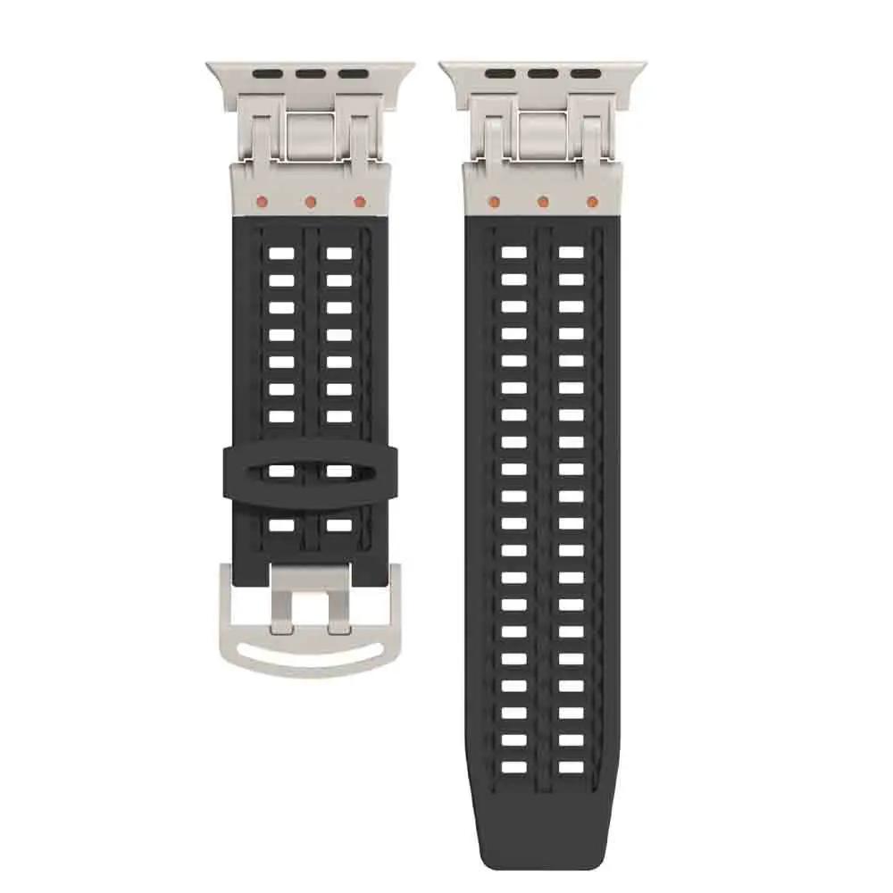 

Мягкий силиконовый ремешок для Apple Watch Ultra 2, 49 мм, спортивный резиновый ремешок для IWatch Series 9, 45 мм, 8, 7, 6, 5, 4 Se, мужской браслет, 44 мм, 42 мм for Ultra 2 1 49mm