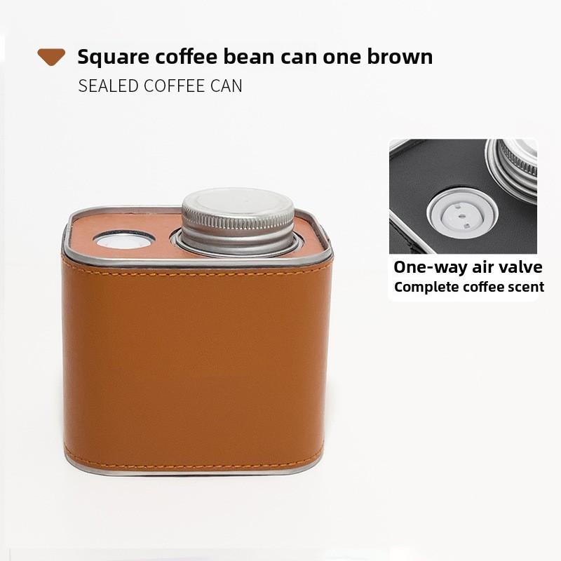 Tinplate Coffee Bean Storage Jar, Coffee Powder Sealed Jar, with One-Way Valve for Exhausting