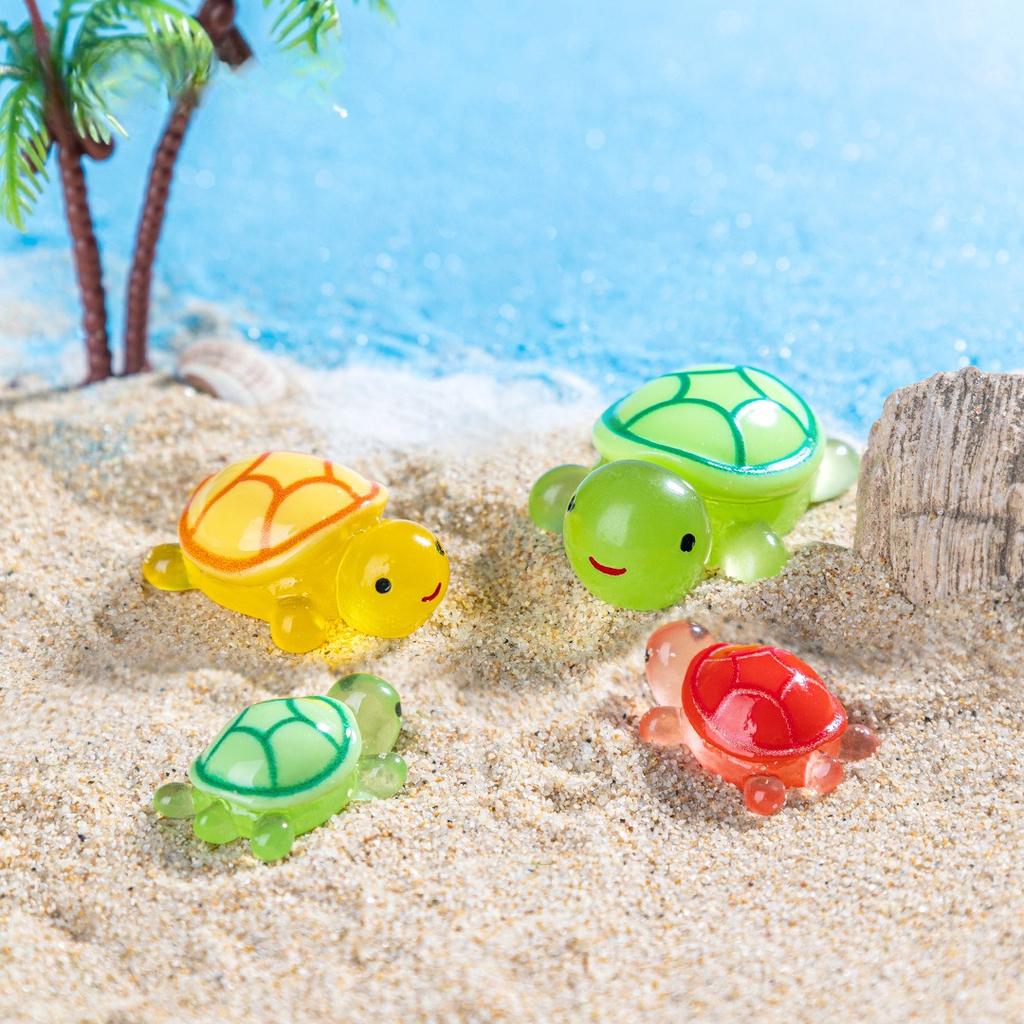 Glow Turtle  landscape creative cute cartoon luminous turtle pair touch DIY decoration blind box bag accessories small ornament
