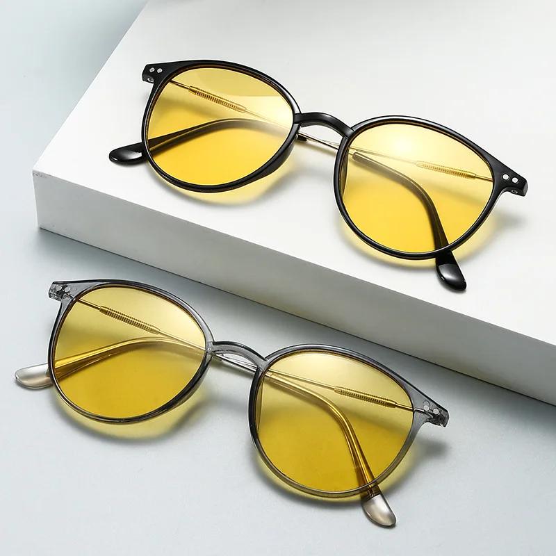 Γυαλιά Νυχτερινής Όρασης Διπλής Χρήσης Ημέρας & Νύχτας Φωτοχρωμικά Γυαλιά με Προστασία UV Ρετρό Στρογγυλό Πλαίσιο Αντιθαμβωτικά Γυαλιά Οδήγησης