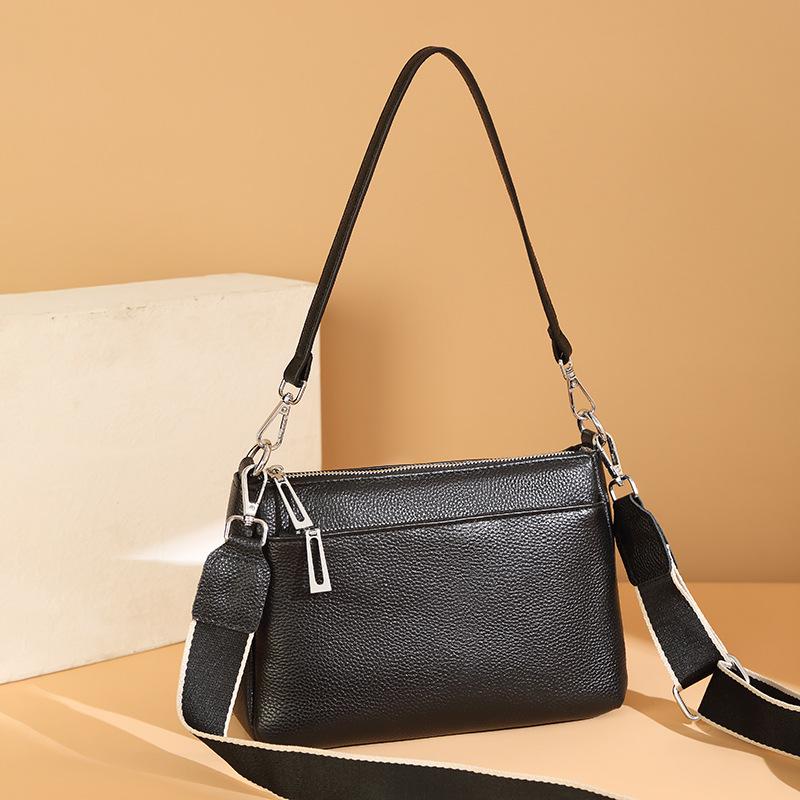 Fashionable Genuine Leather Crossbody Bag, with High-end Style, Multi-layered and Large Capacity, Single-shoulder Bag