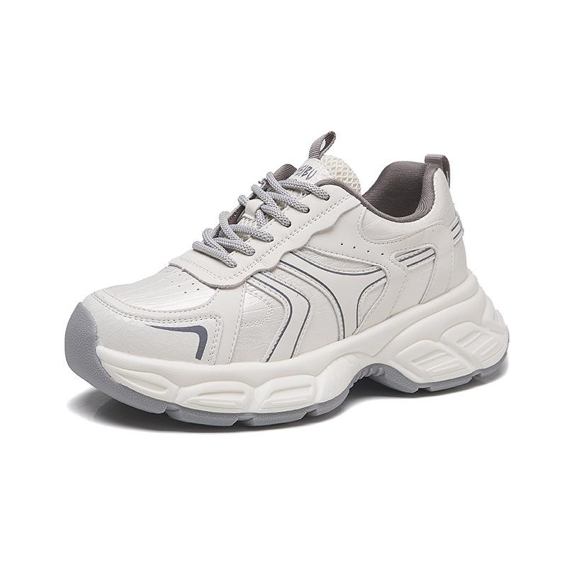 Nové dámské tenisky, módní sportovní jednobarevné boty se silnou podrážkou