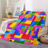 1pc Building Block Jigsaw Puzzle Blanket, Lightweight Flannel Throw Blanket for Sofa, Bed, Travel, Camping, Living Room, Office, Couch050