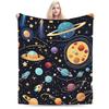 Warm Soft Blankets Children Travel Space Planets Rockets  Bedding Throws  Flannel Bedspread For Bedroom Street Trend Sofa Bed