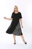 Women's Big Size Dress Cross Detailed Single Pocket Knee Length Short Sleeve Midi Length Stylish Summer Combed Cotton Dress