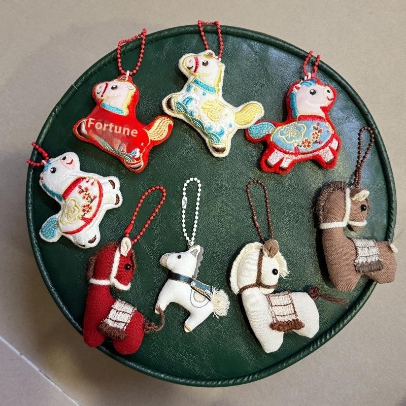 Year Of The Horse  Year Festive Doll Ornament Chinese Style Pony Zodiac Ornament Schoolbag Pendant Keychain