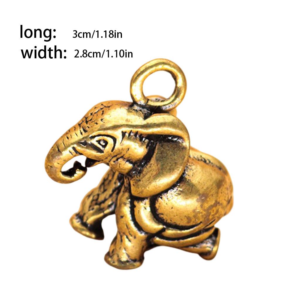 Antique Elephant Pendant Vintage Animal Charm Keychains Jewelry Decoration Crafts Figurines Desktop Decor Handmade