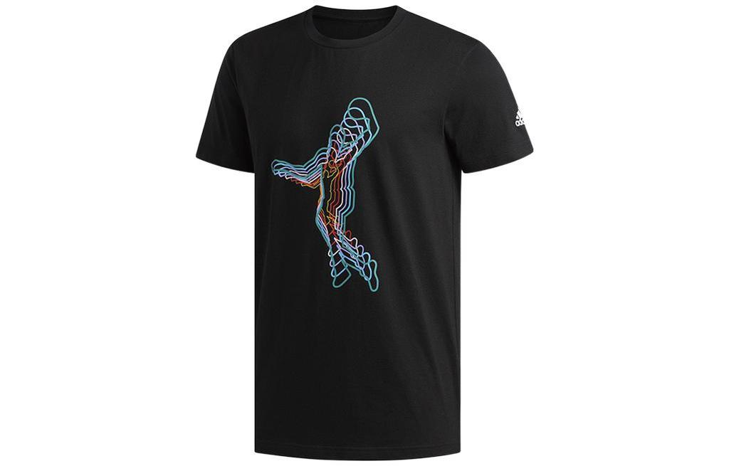 adidas T Shirts Men's Black Crew Neck Moderate Straight Fit DX0302