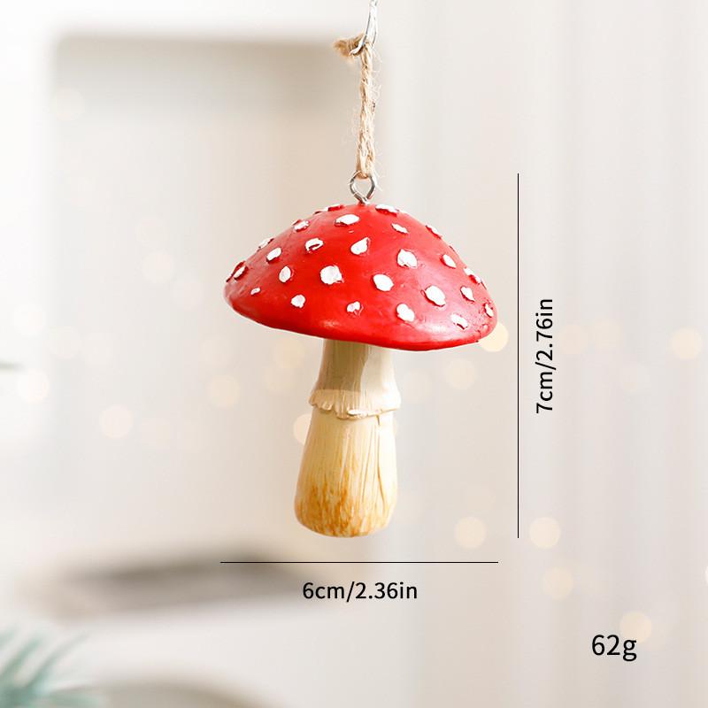 Christmas Mushroom Hanging Decorations Resin Farmhouse Style Holiday Ornaments For Celebration