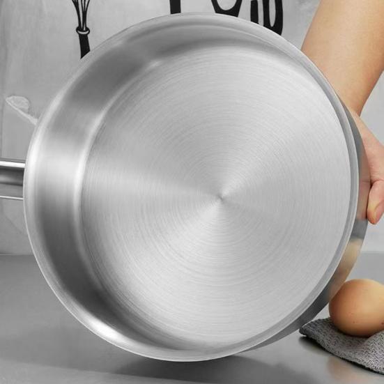 Stainless Steel Pot with Sunken Anti-Overflow Lid Corrosion-resistant Frying Pan Even Heat Skillet Induction Cooking Pan Kitchen Essential for