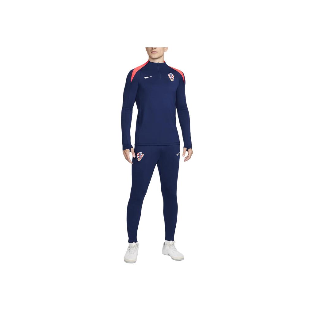 Nike Chorwacja Strike Odprowadzające Wilgoć Wygodne Spodnie Relaksacyjne ze Średnim Stanem Męskie Spodnie Dół Void-Blue FQ8652-492