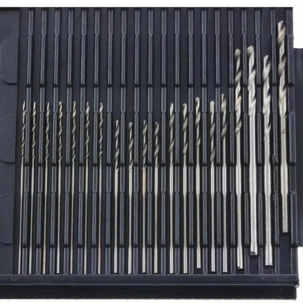 20Pcs HSS Twist Drill Bits Mini Straight Shank Twist Drill Bit with Plastic Box for Household