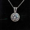 Jewelry 4-carat Zircon Trend Princess Round Bag Pendant Necklace Women's Platinum-plated Collarbone Chain with Diamonds