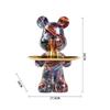 26cm Graffiti Abstract Resin Standing Bear Storage Statue Cute Animal Organizer Desk Decor Holder Gift for Home Office Ornament