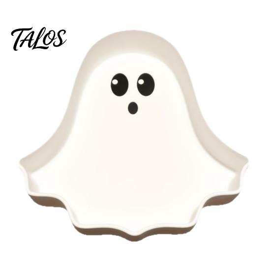 PLA Material Tray Cute Ghost Tray, 3D Printed Halloween Shape Desktop Storage Dish, Multifunctional Key Jewelry Candy Organizer Tabletop Decor
