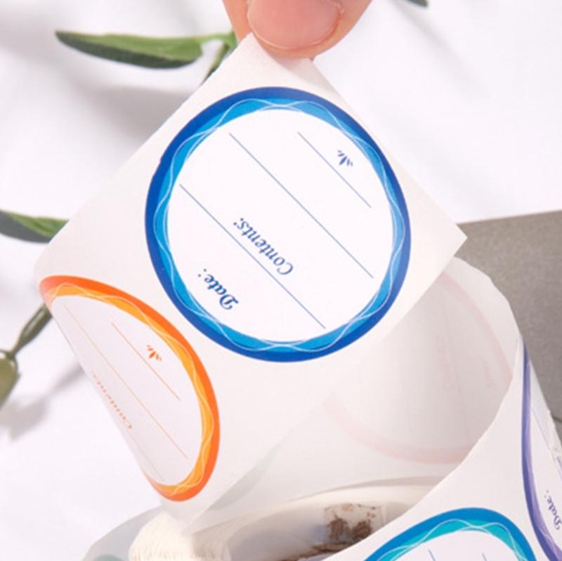 Praktische Aufkleber Gefrieretiketten Selbstklebend für Lebensmittelaufbewahrungsbehälter Packung mit 500 Stück 3,8 cm Durchmesser