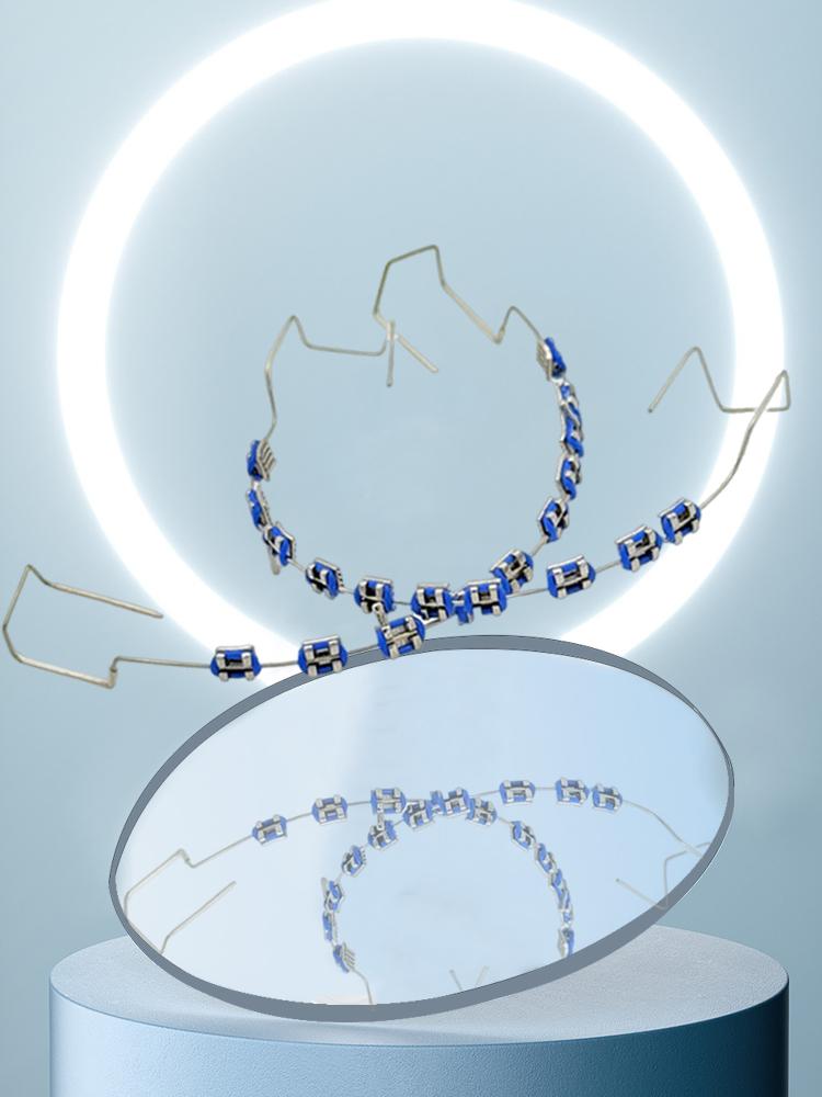 2 ks Zubní falešné rovnátka s úložným boxem Dočasná dekorace zubů Barevné zubní dekorace Rovnátka pro každodenní ochranu zubů