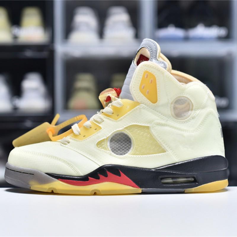 Pantofi de baschet autentici AJ5: Aripă de Cicadă Neagră, Pânză Albă, Albastru Gheață, Roșu și Galben Multicolor AJ6 Variație Sportivă.