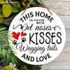 1pc 2D Flat Sign Charming Dog-Themed Wooden Hanging Sign Dog Decor Wall Hanging Art Decoration Door Decor Garden Courtyard Party Decor Farmhouse
