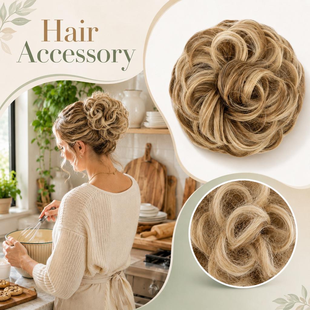 Bun Hair Piece Wavy Clip In Hair Extension for Thick Updo
