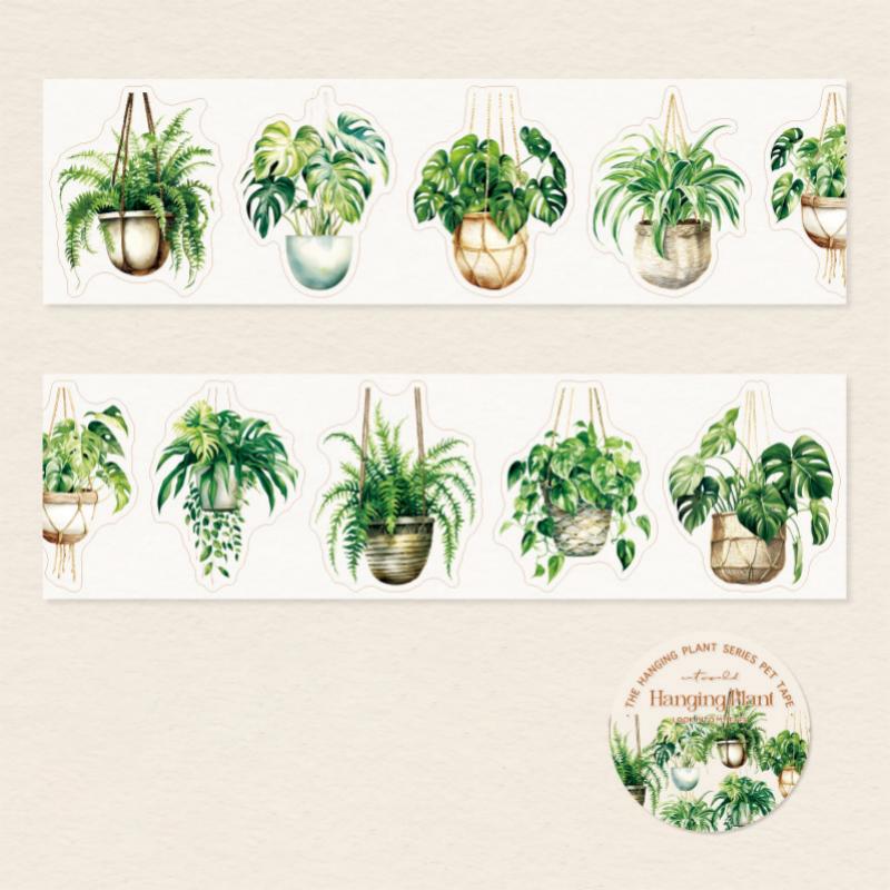 1 Roll Masking Tape 2m Hanging Potted Plants Die-Cut Tape Scrapbook DIY & Journal Planner Decoration For Phone Case Notebook