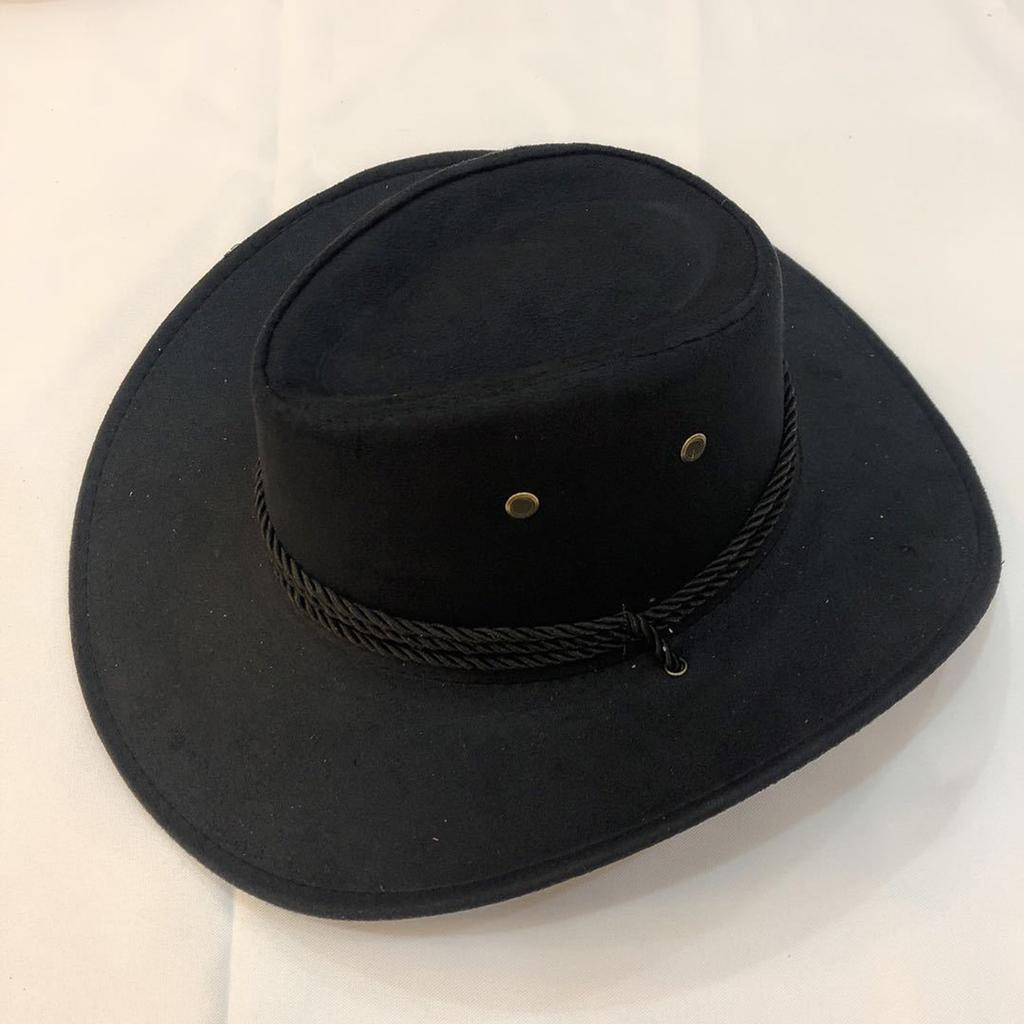 Western Cowboy Hat Summer Sun Protect Unisex Hat Crown Wide Brim Riding Horseback Equestrian Stage Performance Cowboy Hat