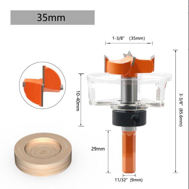 Hex Shank 35mm 2,3 Blades Adjustable Positioner With Cover Hinge Hole Drill Bit For Woodworking