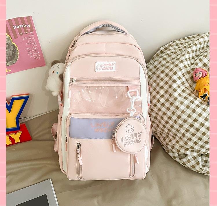 The schoolbag is high-value, fresh and cute, and the second-dimensional schoolbag has a large capacity.