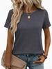 TXWomens Round Neck T Shirt Loose Dolman Sleeve Cuffed Cuffs Versatile For Home Outdoor Daily Casual Wear