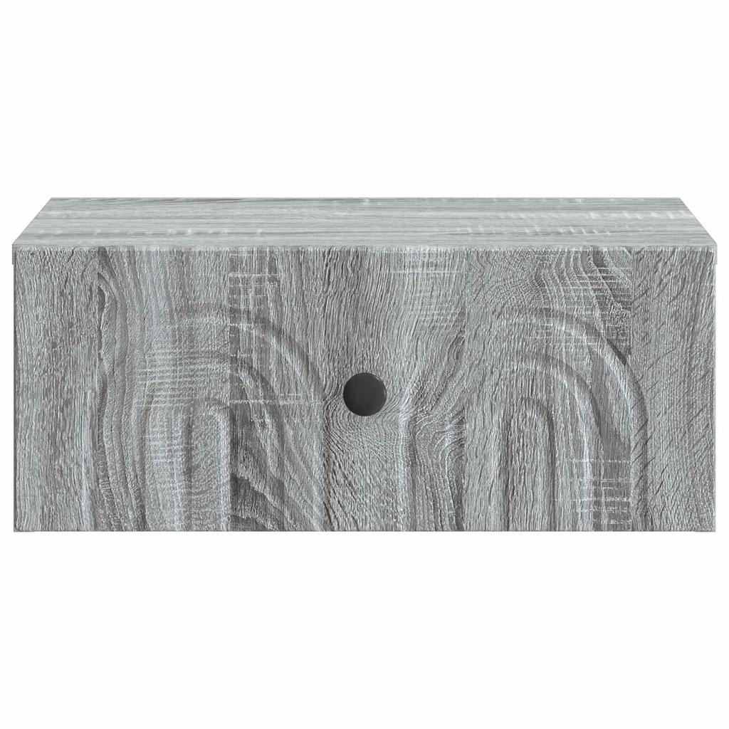 Wall Mounted Nightstand Grey Sonoma 49 x 34.5 x 20 cm