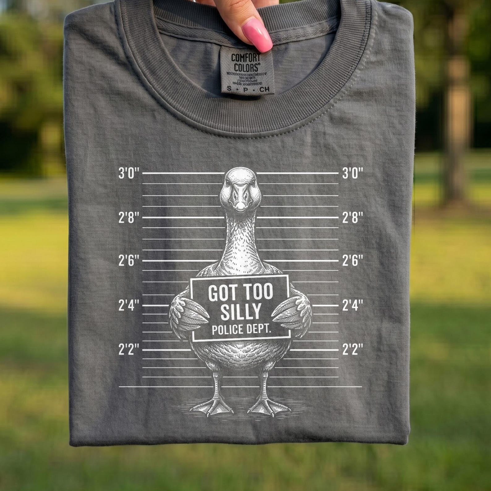 Comfort Colors® - Funny Goose Mugshot Shirt, Got Too Silly Goose T-Shirt, Silly Goose Gift, Funny Animal Shirt, Sarcastic Goose Tee S