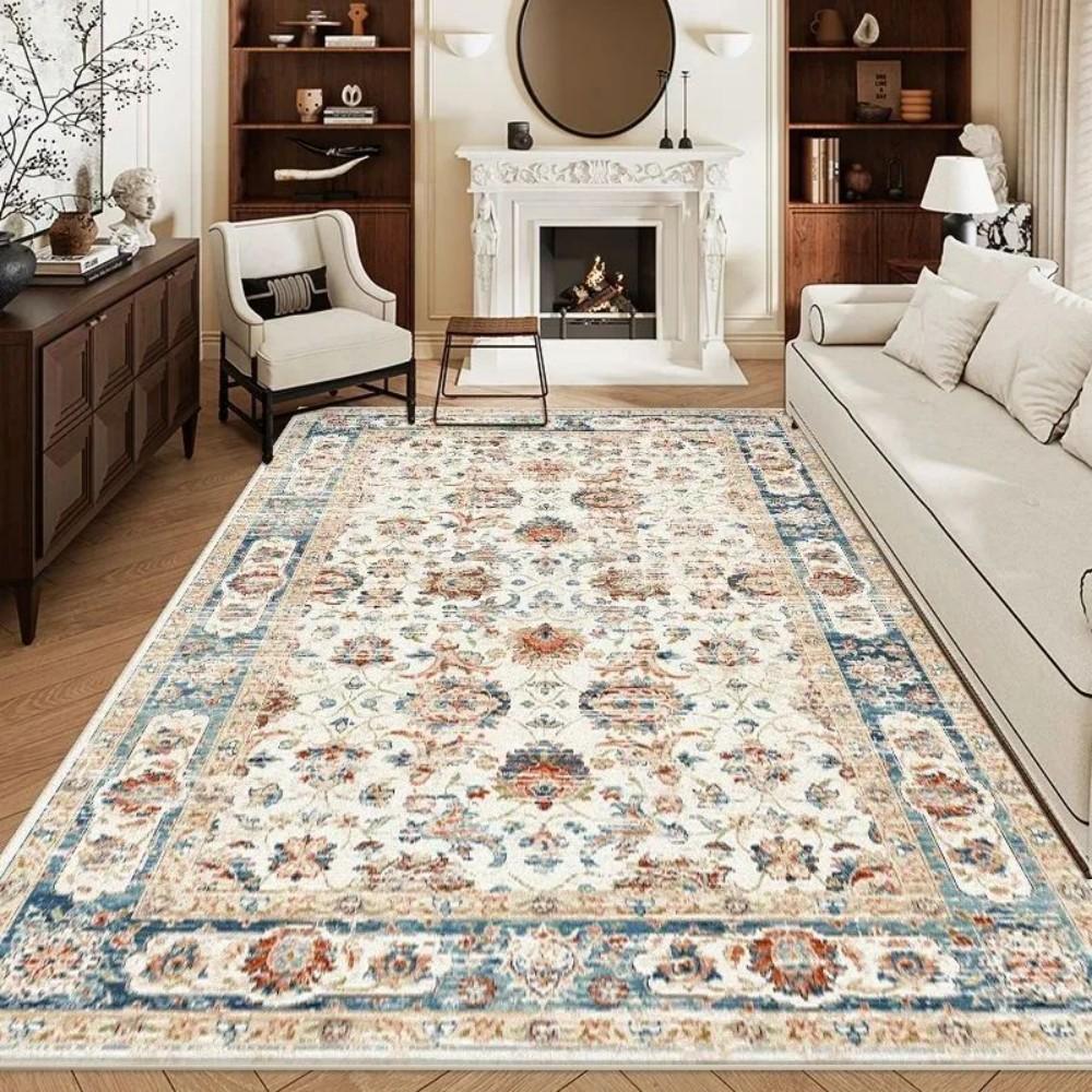 Bohemian Vintage Distressed Living Room Rug Non-Slip Wear-Resistant Rug For Living Rooms And Bedrooms Home Decor